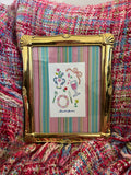 Dinner For One Framed Art - Pink Stripe