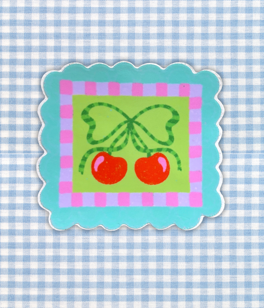 Cherry Stamp Sticker