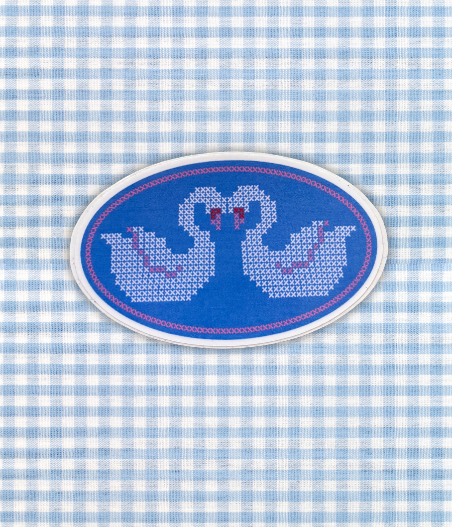 Swan Stitch Sticker