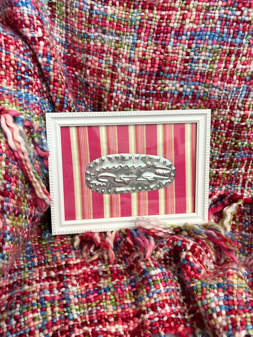 Gator Tin Art - Pink Stripe