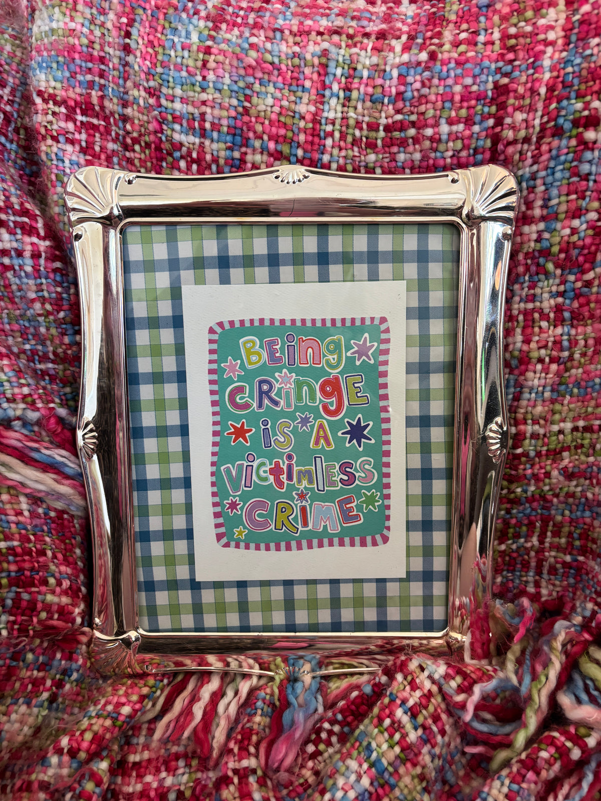 Being Cringe Framed Art - Plaid
