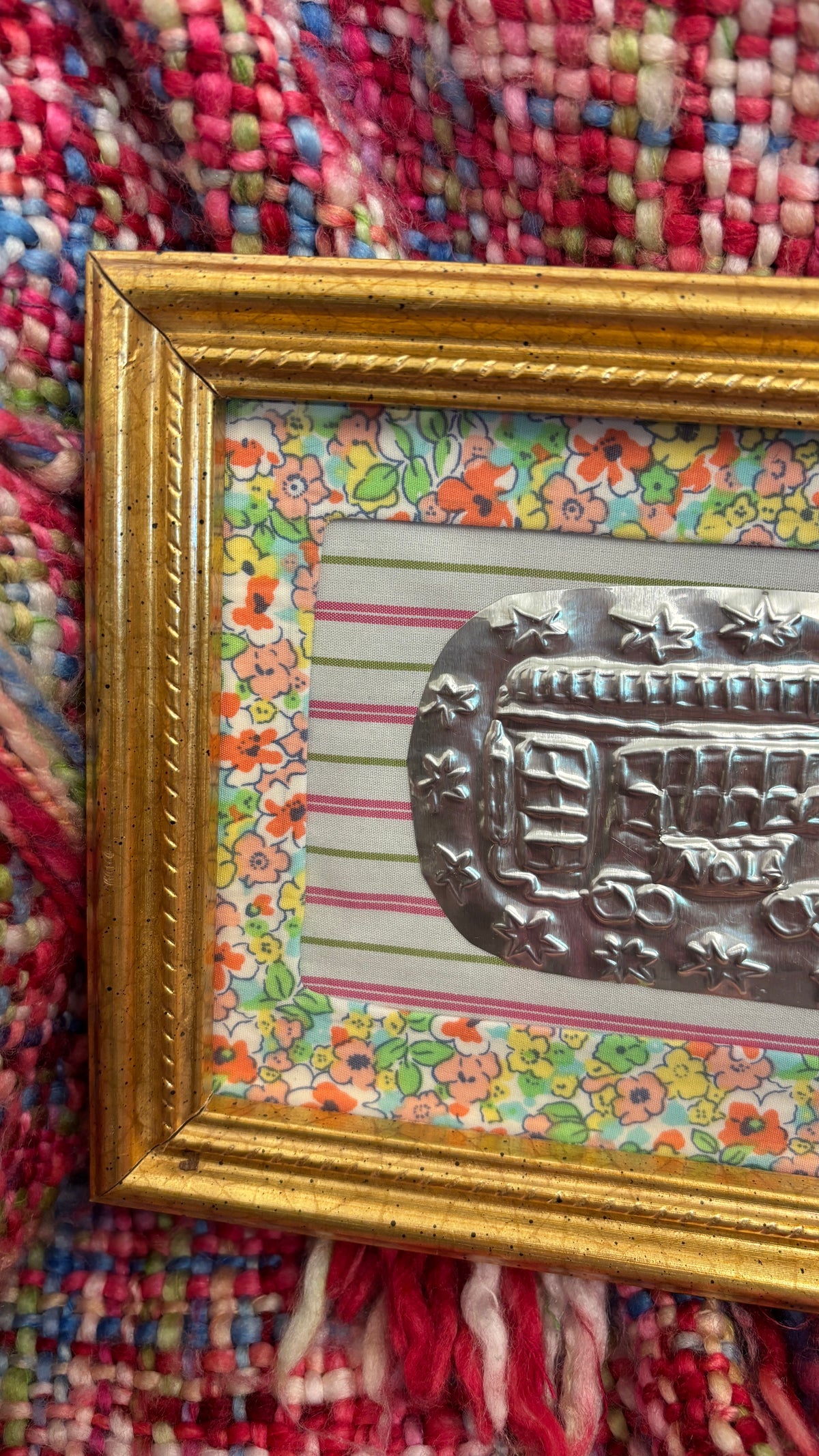 Streetcar Tin Art - Floral Stripe Double Matte