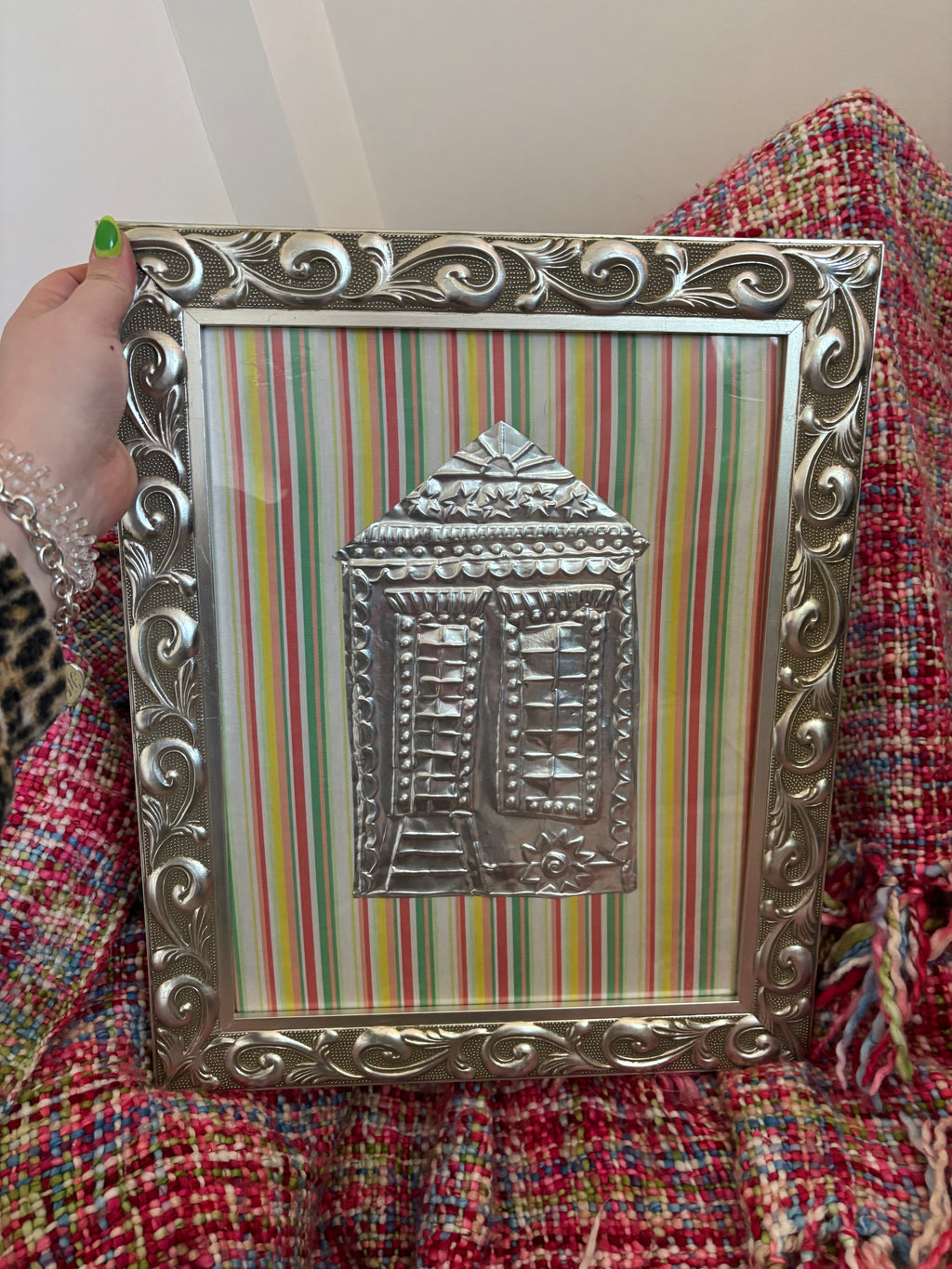 Shotgun Tin Art - Silver Swirl