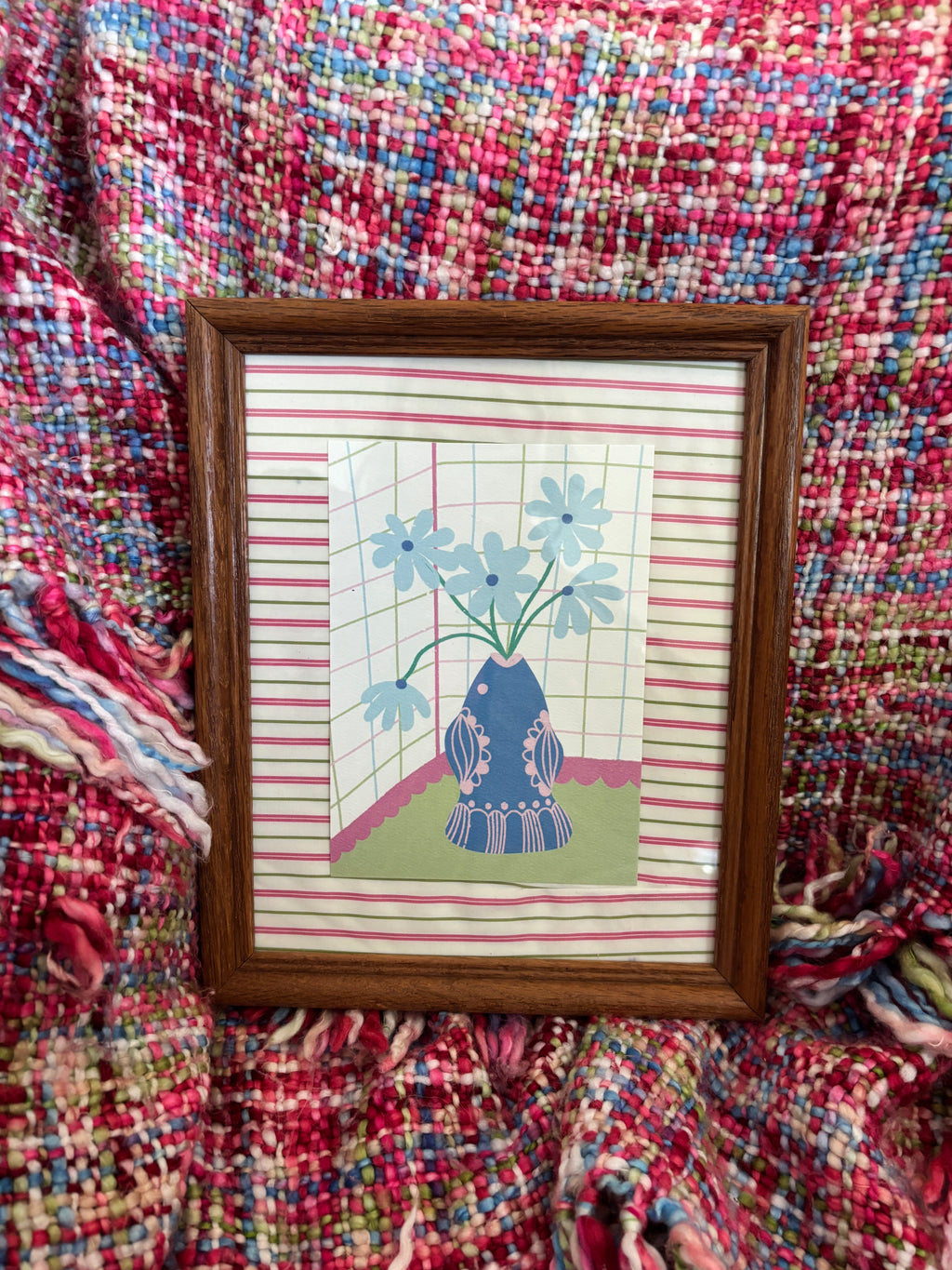 Fish Vase Framed Art - Stripe