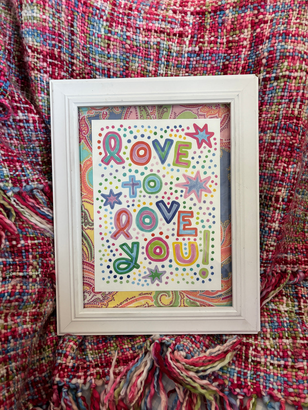 Love You Framed Art - Bandana Print