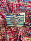 Nola Apple Tin - Blue Multi Stripe