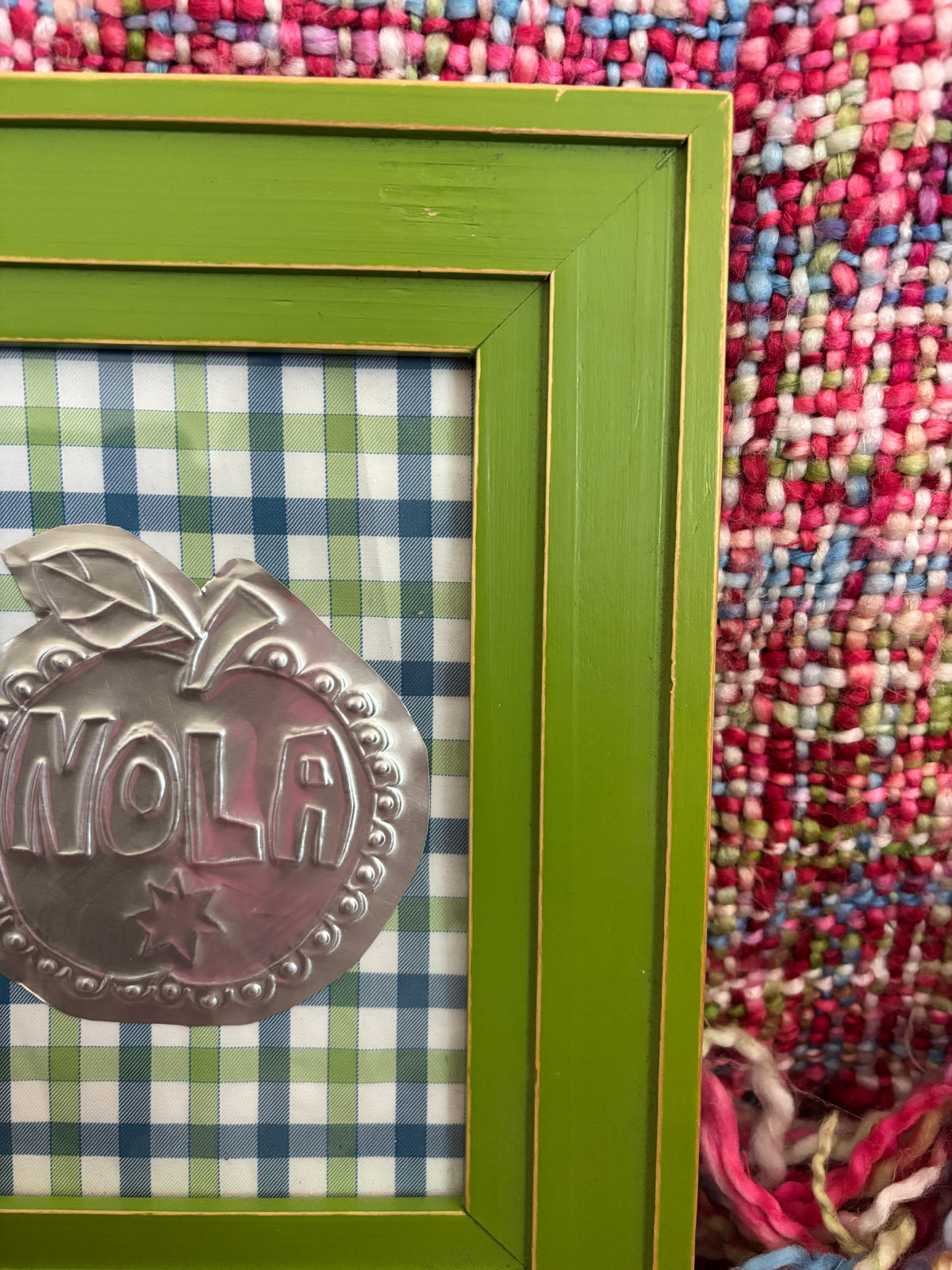 Nola Apple Tin Art - Green Plaid