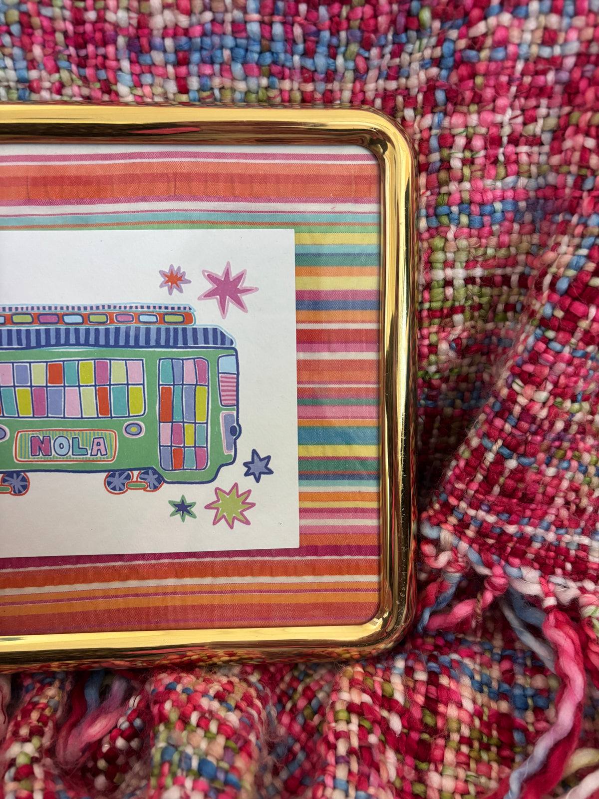 Streetcar - Colorful Stripe Framed Art