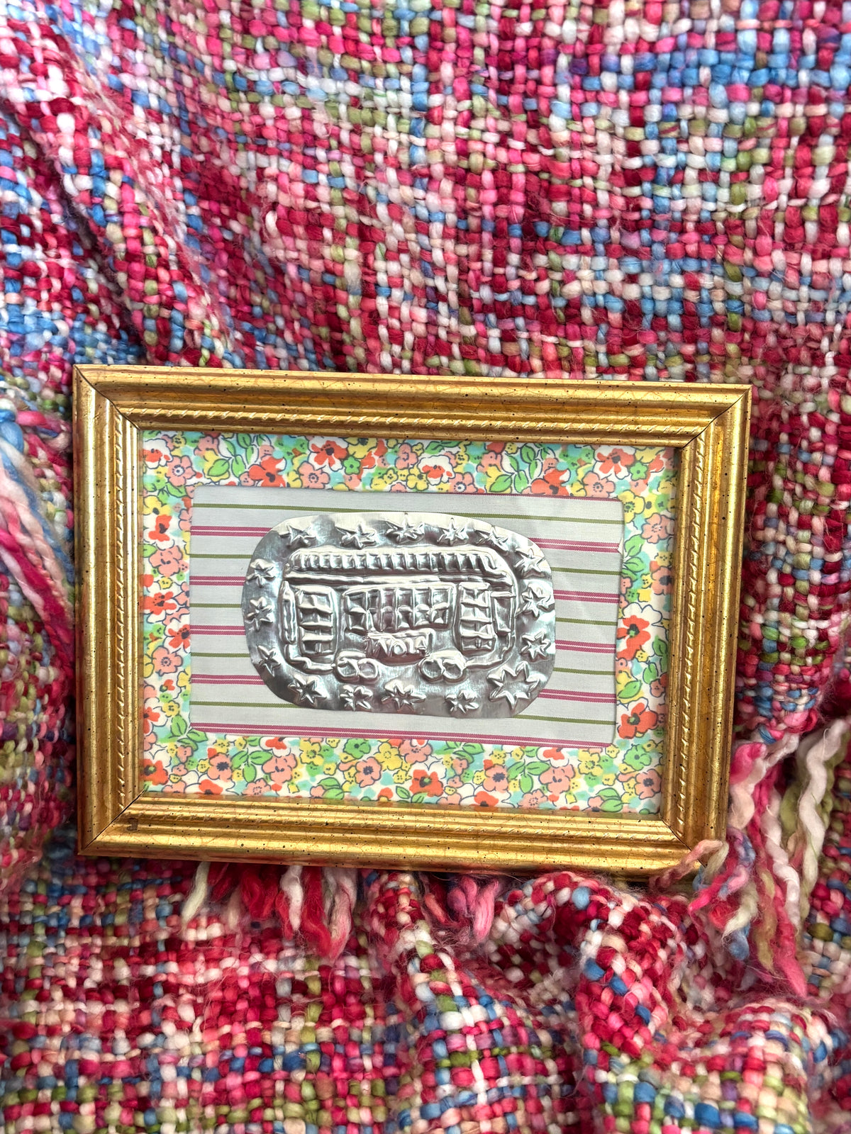 Streetcar Tin Art - Floral Stripe Double Matte