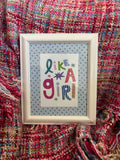 Like A Girl Framed Art - Light Blue