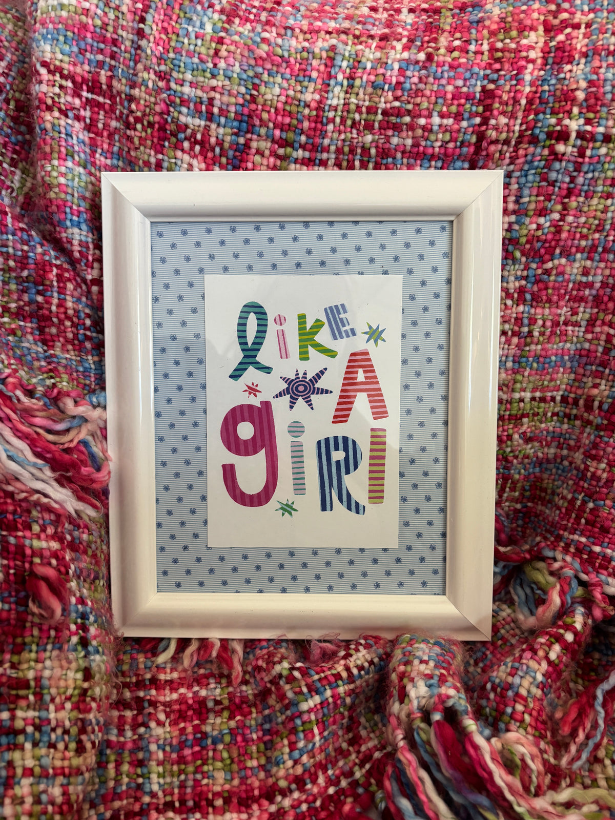 Like A Girl Framed Art - Light Blue