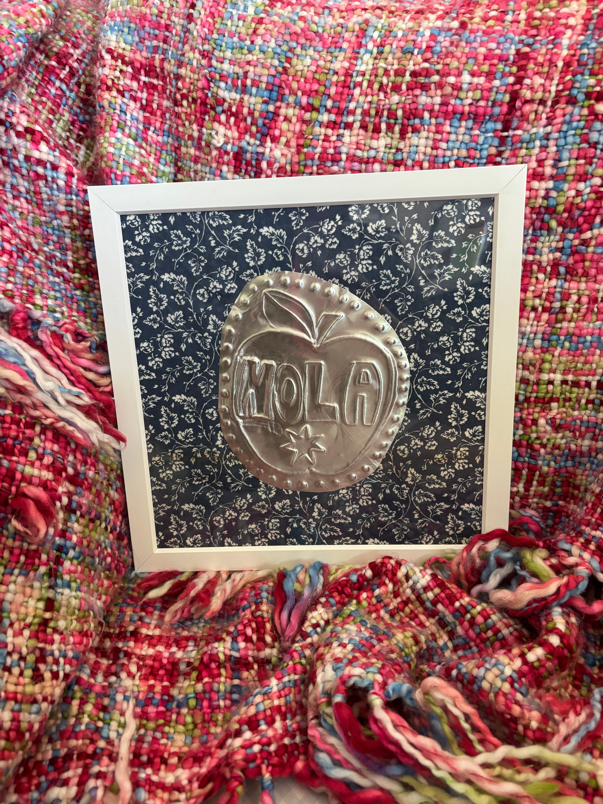 Nola Apple Tin Art - Navy Floral