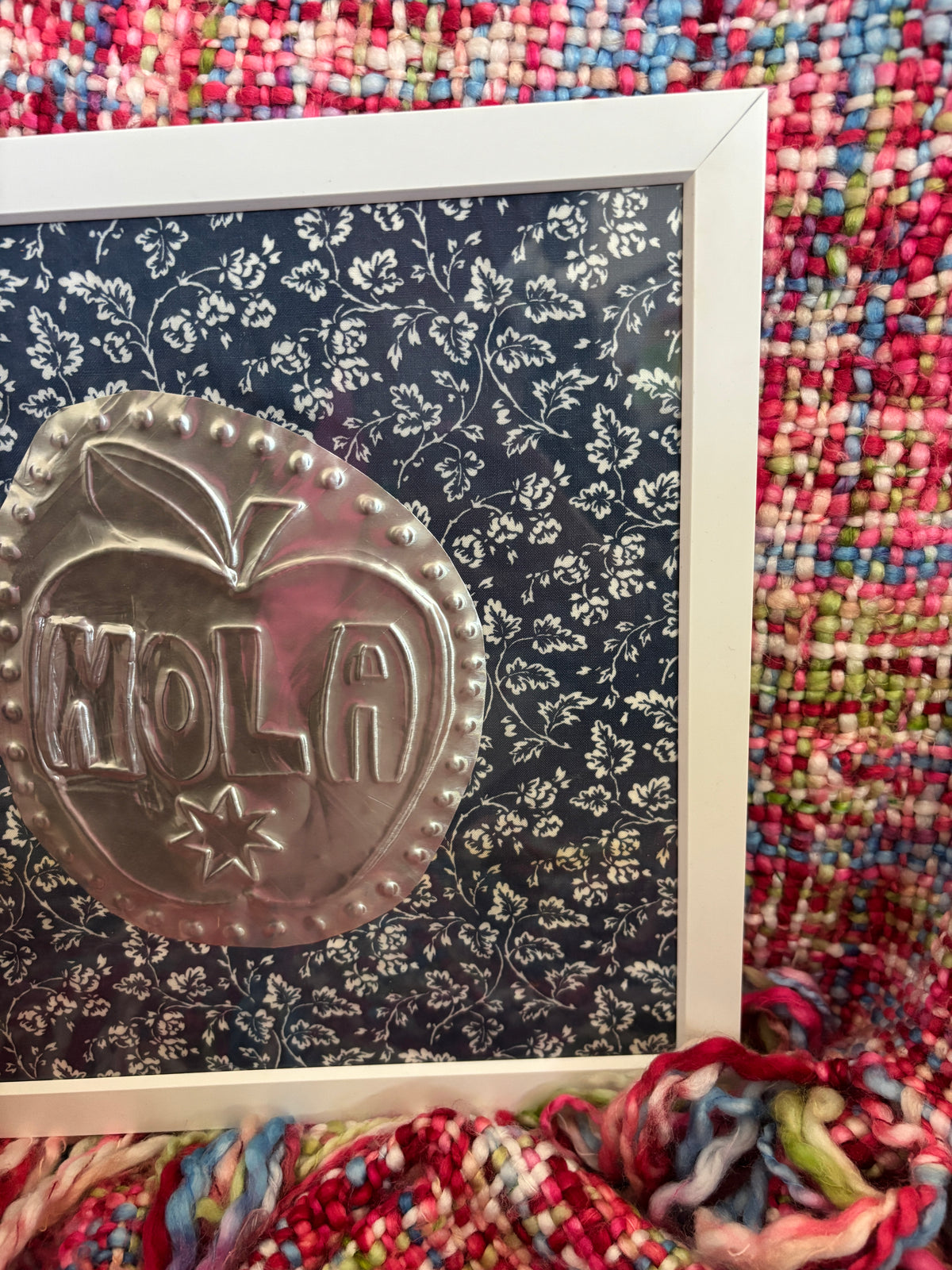 Nola Apple Tin Art - Navy Floral