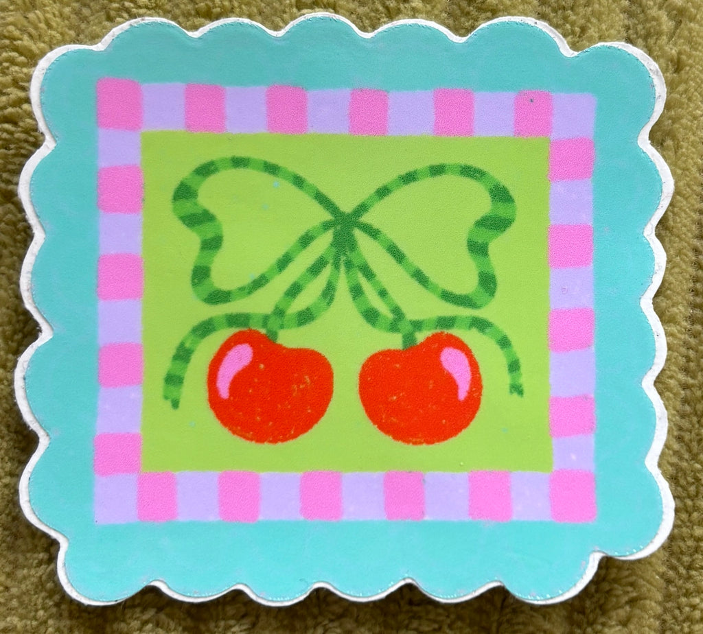 Cherry Stamp Sticker