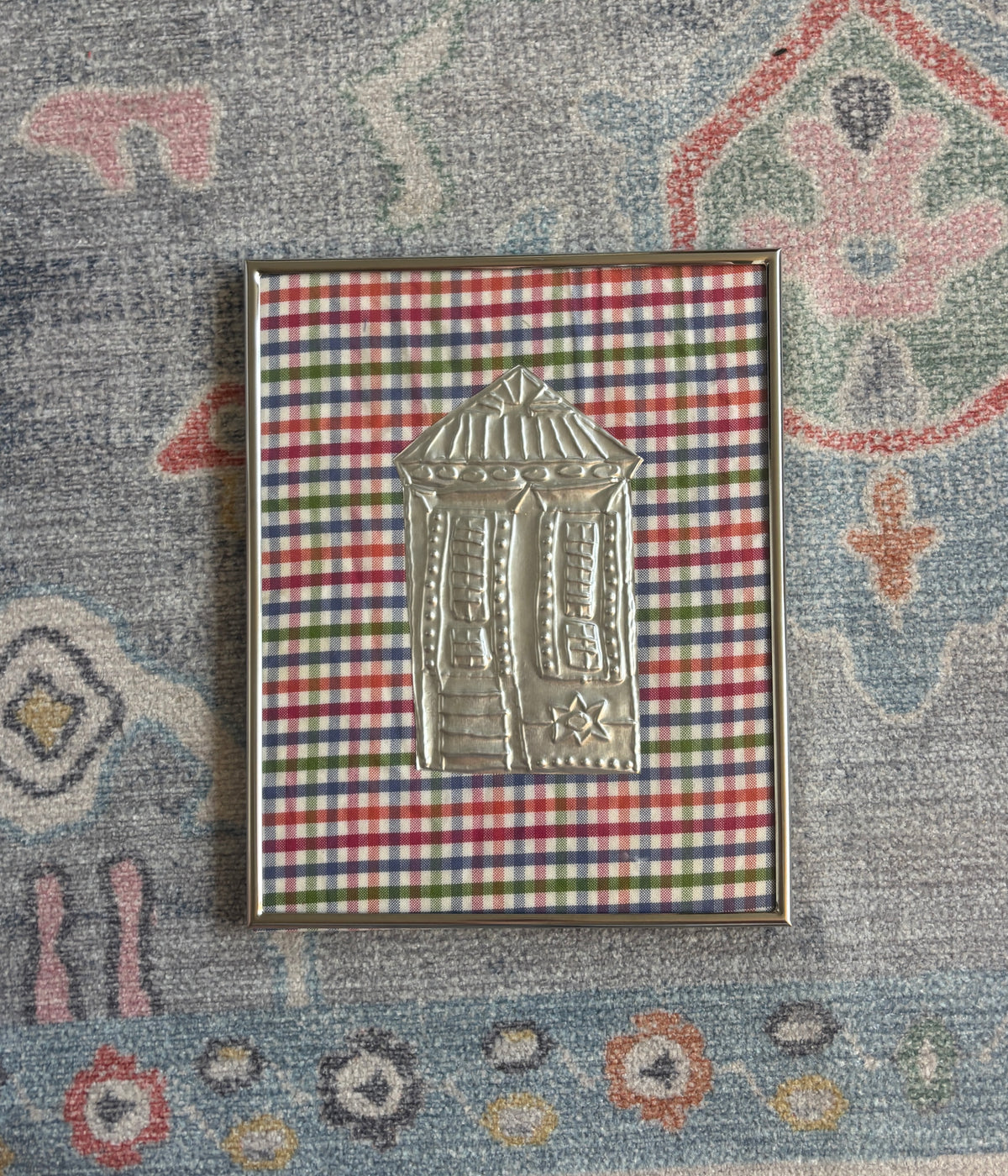 Shotgun House Tin Art - Rainbow Plaid