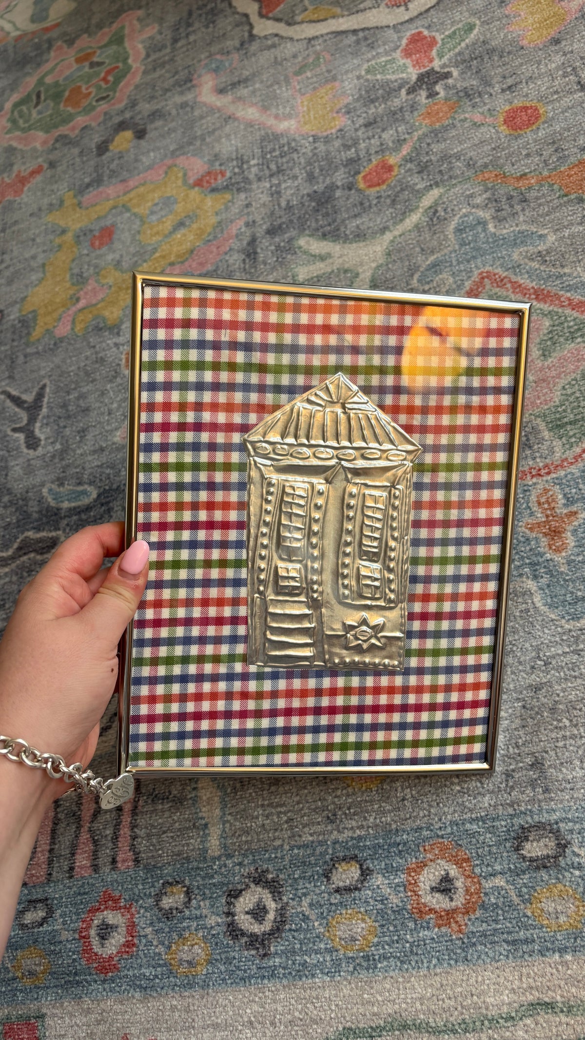 Shotgun House Tin Art - Rainbow Plaid