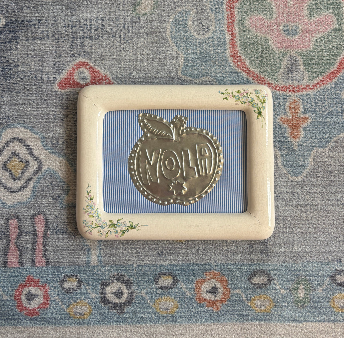 NOLA Apple Tin Art - Blue Stripe