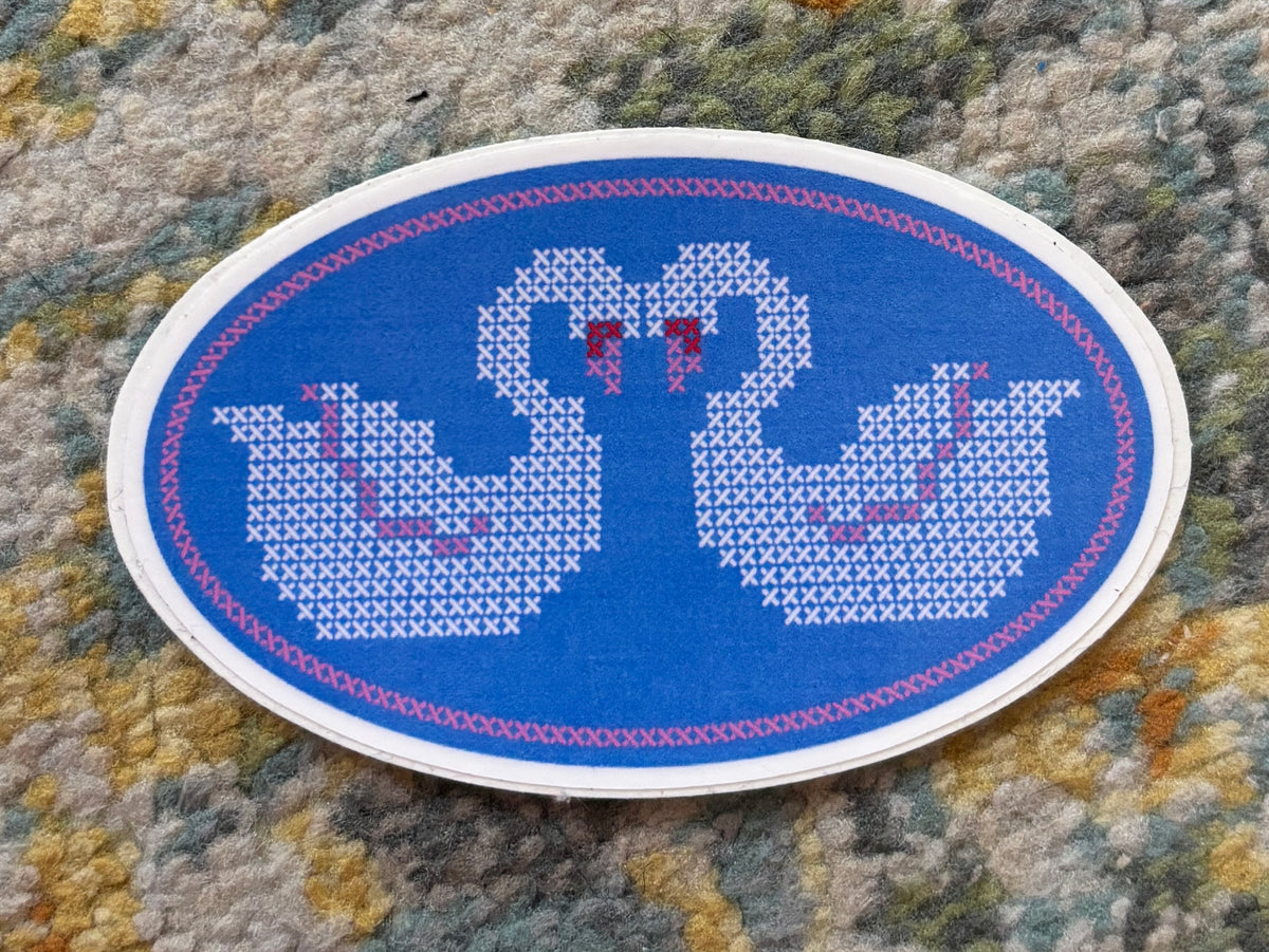 Swan Stitch Sticker