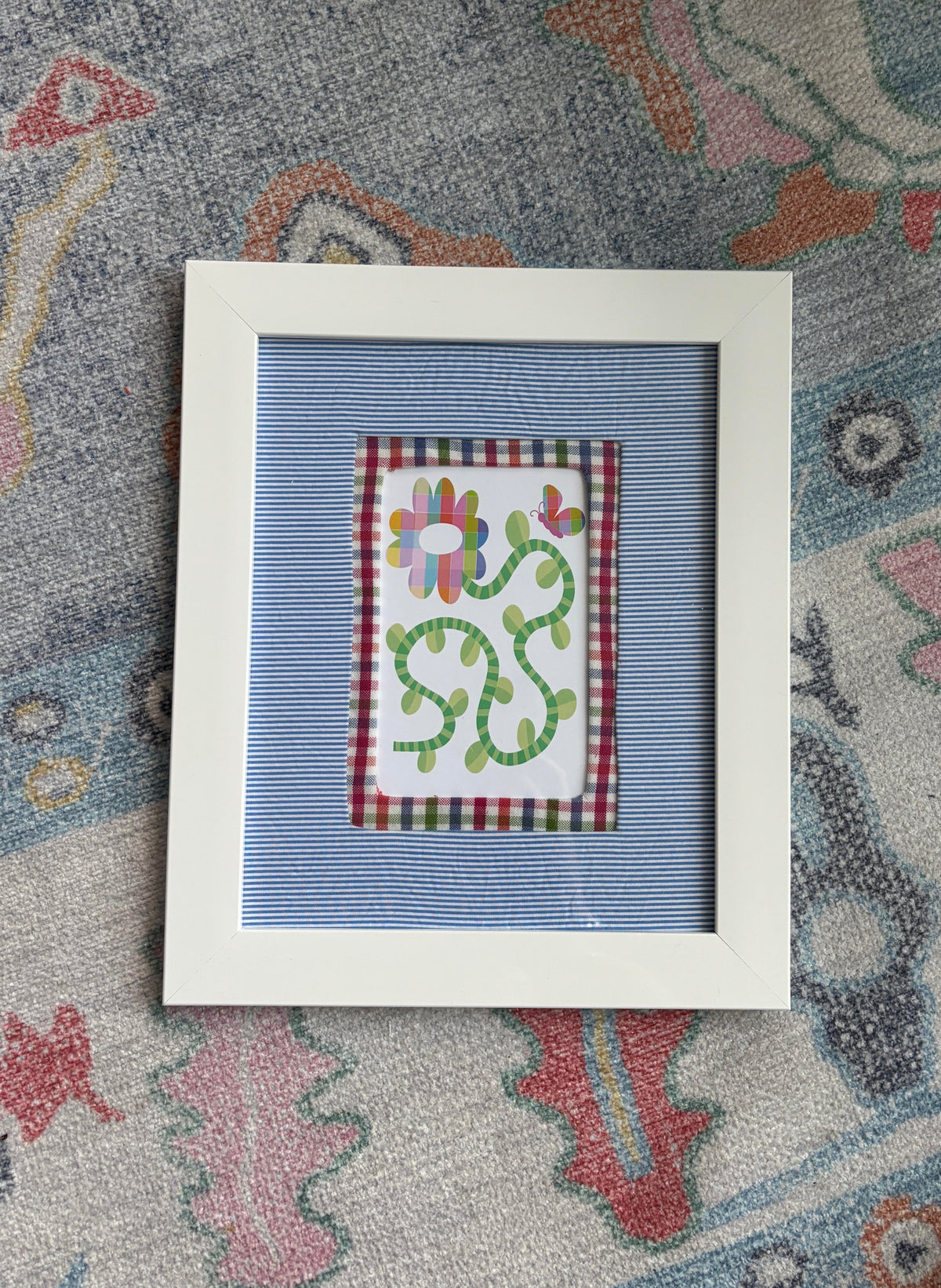 Double Matte Plaid Flower